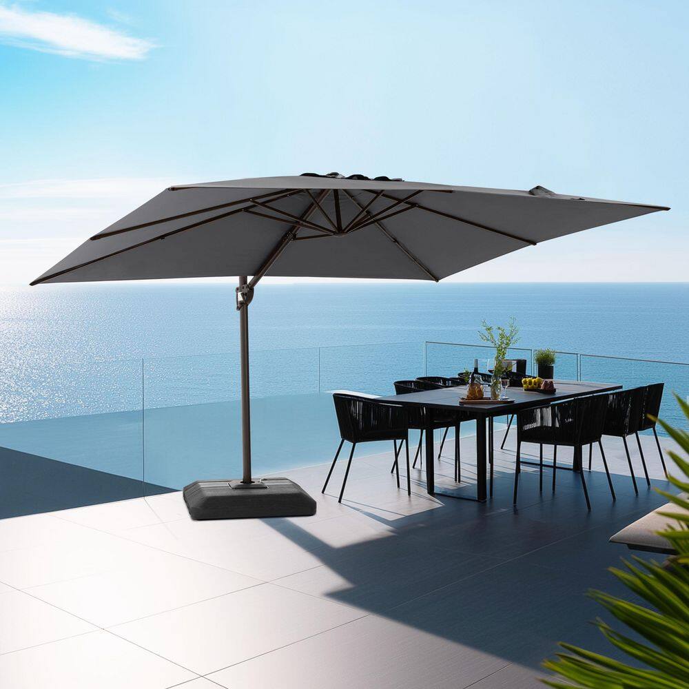 11.5 ft. x 9 ft. Rectangular Aluminum Cantilever Offset Tilt 360° Rotation Patio Umbrella in Gray with 240 lbs. Base price history on PriceWatchPro