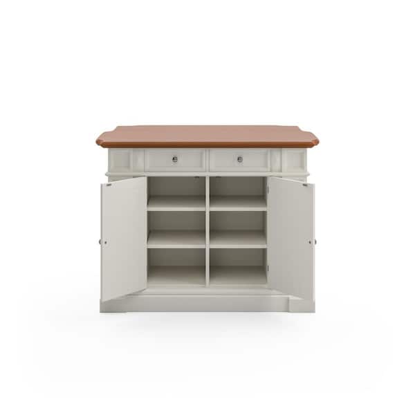 HOMESTYLES - Americana White Kitchen Island With Drop Leaf