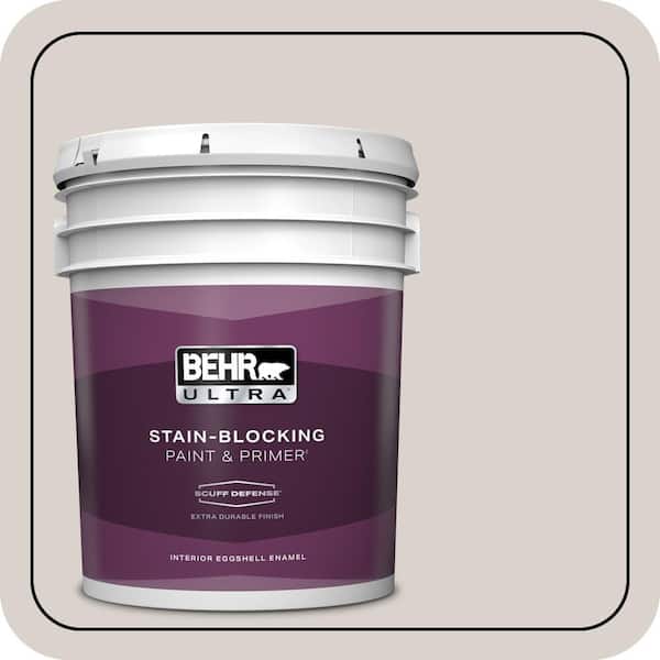 BEHR ULTRA 5 gal. #N200-1 Moth Gray Extra Durable Eggshell Enamel Interior Paint & Primer
