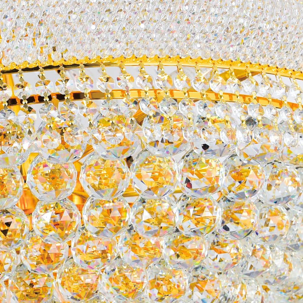 Gold Empire 38-Light Crystal Tiered Chandelier