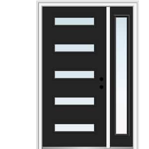 53 in. x 81.75 in. Davina Low-E Glass Left-Hand Inswing 5-Lite Modern Painted Steel Prehung Front Door with Sidelite