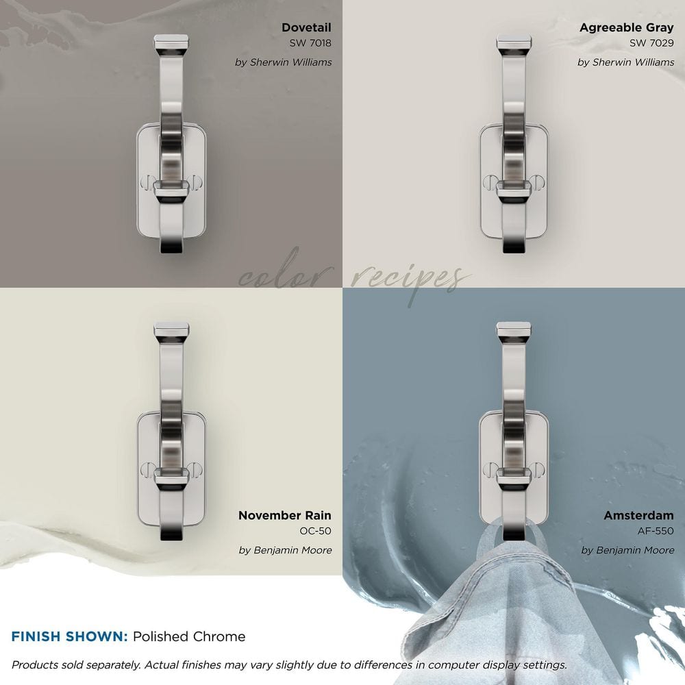 Polished Chrome Double Prong Decorative Wall Hook