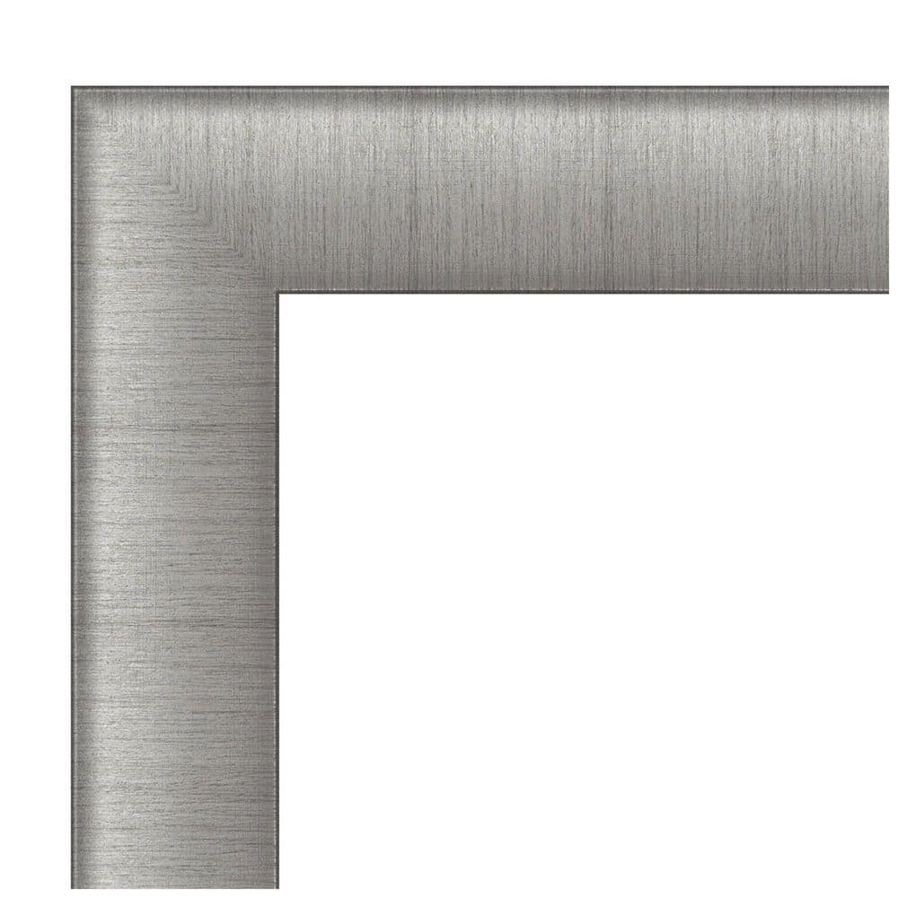 Elegant Brushed Pewter 41" x 29" Non-Beveled Wall Mirror