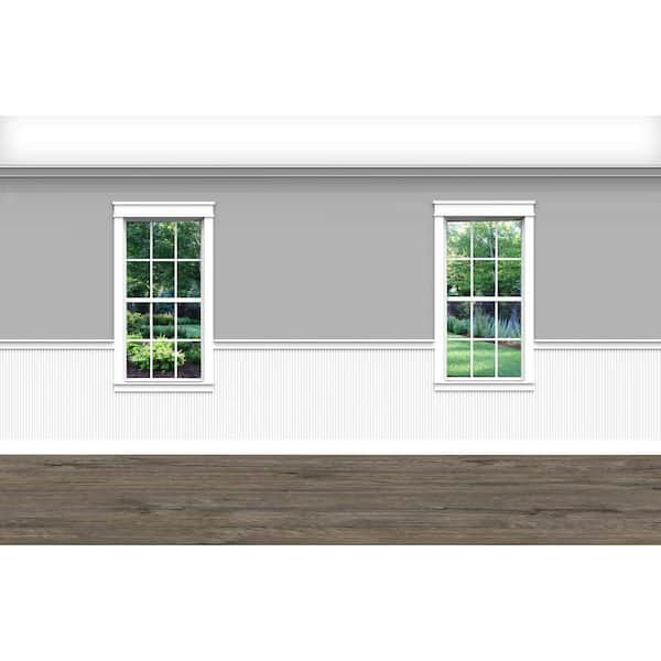 Ornamental Mouldings .75 in. D x 40 in. W x 92 in. L Unfinished Aspen Wood Harrison Wainscot Kit Panel Moulding