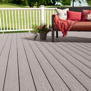 Good Life 1 in. x 5-1/4 in. x 1 ft. Cottage Grooved Edge Capped Composite Decking Board Sample