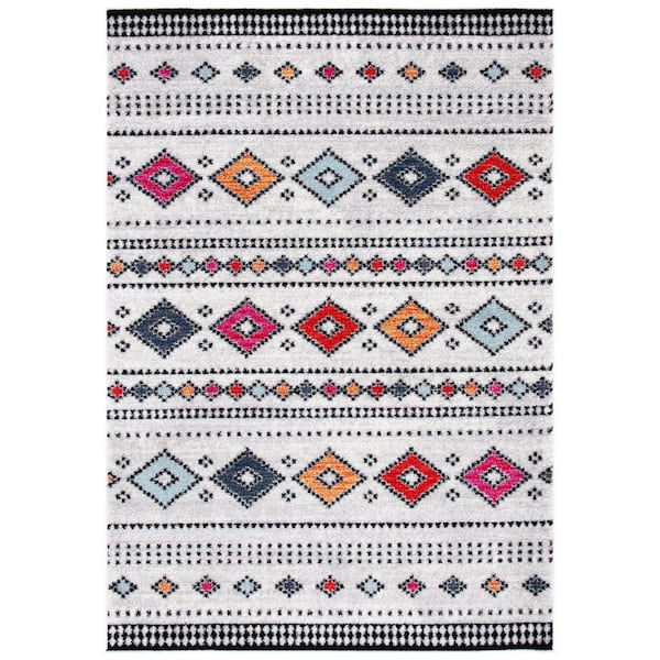 SAFAVIEH Adirondack Light Gray/Black 5 ft. x 8 ft. Diamond Ikat Area Rug