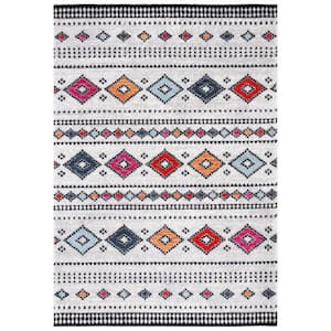 Adirondack Light Gray/Black 6 ft. x 9 ft. Diamond Ikat Area Rug