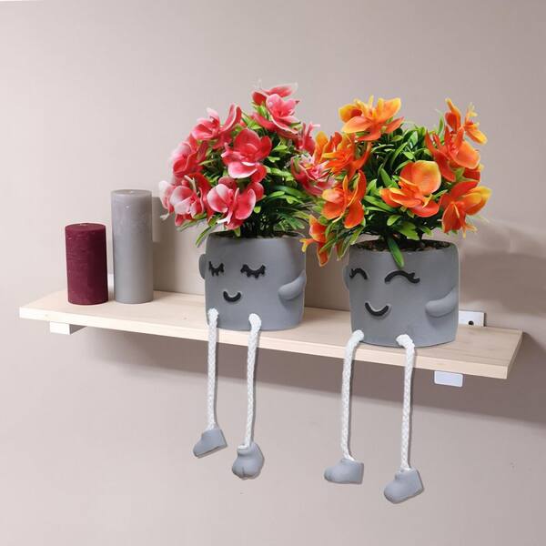 Afoxsos 4.7 in. Artificial Plant Decor Indoor Outdoor Red Orange