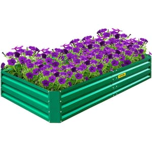 68 in. x 35 in. x 12 in. Raised Garden Bed Galvanized steel Planter Box Green Raised Planter Boxes for Growing Vegetable