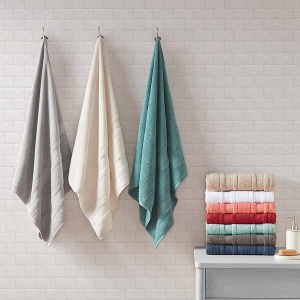 Shop 100% Cotton Quick Dry 12 Piece Bath Towel Set Silver, Bath Towels