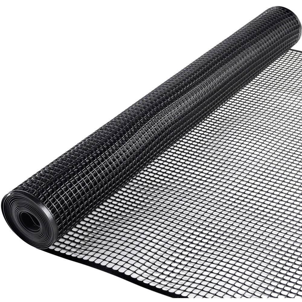 Black Plastic Mesh Garden Fence Netting, 3' x 15'