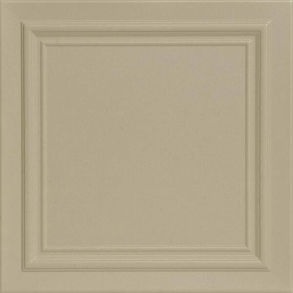 A La Maison Ceilings Line Art Lenox Tan 1.6 ft. x 1.6 ft. Decorative Foam Glue Up Ceiling Tile (21.6 sq. ft./Case)
