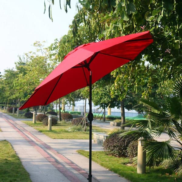 ace umbrella patio Living Accents 9 ft. Tiltable Yellow Market Umbrella