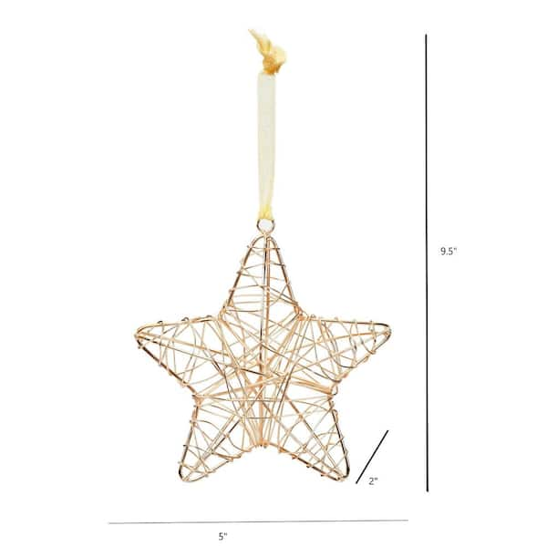 LR Home Handcrafted Gold and Silver Wire Wrapped Star Christmas Ornament  (4-Pack) HOLID09809MLT0101 - The Home Depot