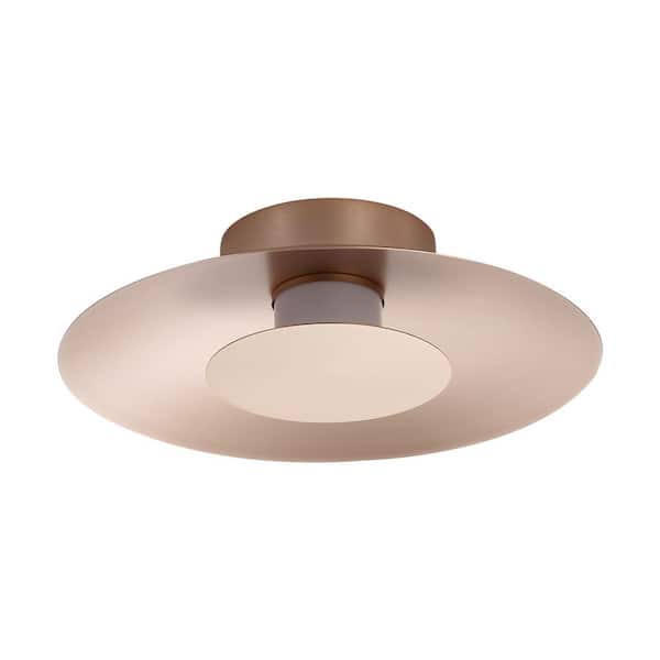 Golden Lighting Luma 11.75 in. 12-Watt Soft Modern French Gold Integrated LED Flush Mount with French Gold Shade