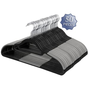 Plastic Non Slip Hanger in Black and Gray 50 Piece