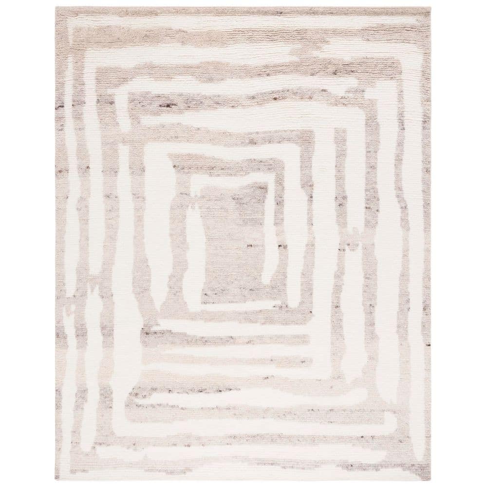 SAFAVIEH Casablanca 8 ft. x 10 ft. Ivory/Beige Two-Toned Spiral Area ...