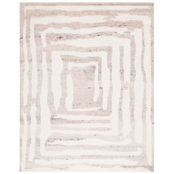 Casablanca 8 ft. x 10 ft. Ivory/Beige Two-Toned Spiral Area Rug