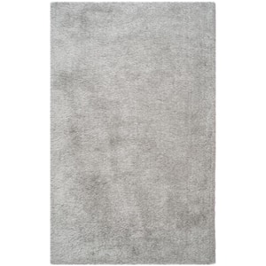 Venice Shag Silver 5 ft. x 7 ft. Solid Area Rug