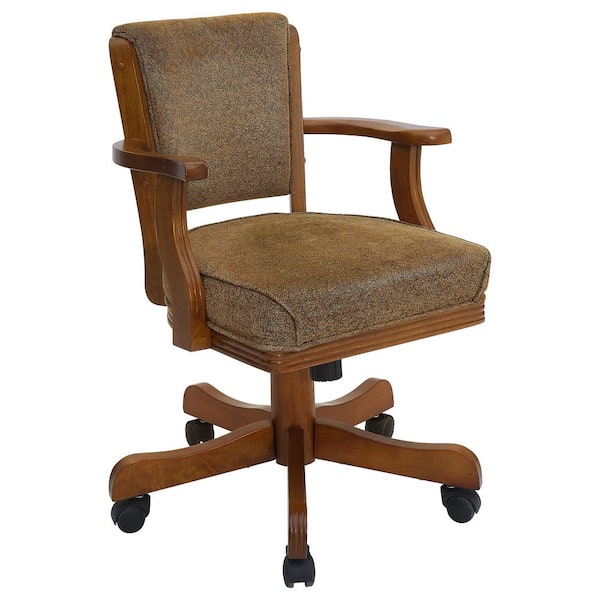 Mitchell Upholstered Arm Game Chair Olive-brown and Amber