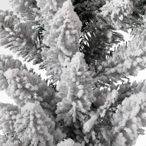 Glitzhome 2PK 9 ft. Pre-Lit Artificial Christmas Garland and 24 in. D Snow  Flocked Greenery Pine Poinsettia Christmas Wreath Set 2016000023 - The Home  Depot