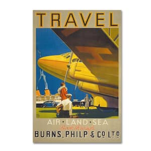22 in. x 32 in. Art Deco Airplane Travel by Vintage Apple Collection Floater Frame Travel Wall Art