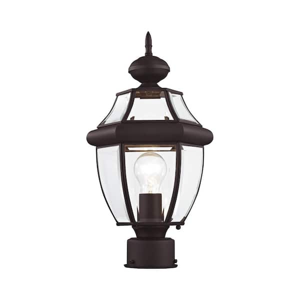 AVIANCE LIGHTING Aston 16.5 in. 1-Light Bronze Cast Brass Hardwired Outdoor Rust Resistant Post Light with No Bulbs Included