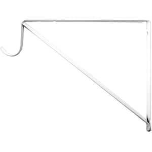 10 in. x 3/4 in. White Shelf and Rod Bracket