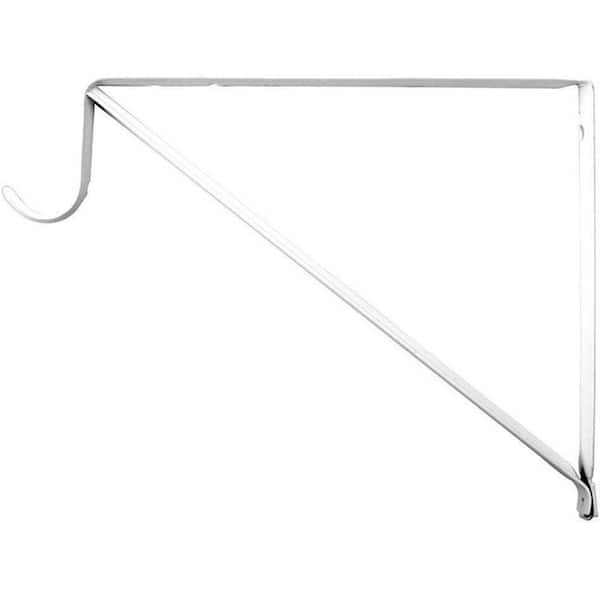 10 in. x 3/4 in. White Shelf and Rod Bracket