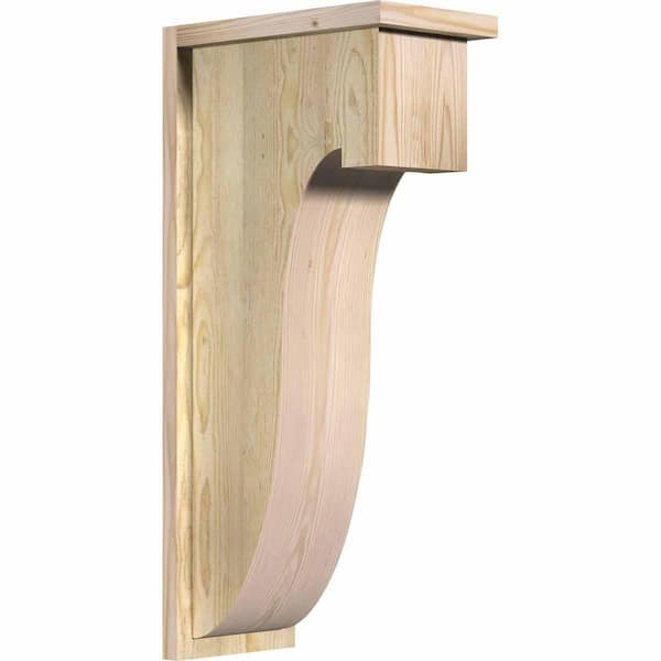 Ekena Millwork 8 in. x 14 in. x 30 in. Douglas Fir Del Monte Rough Sawn Corbel with Backplate