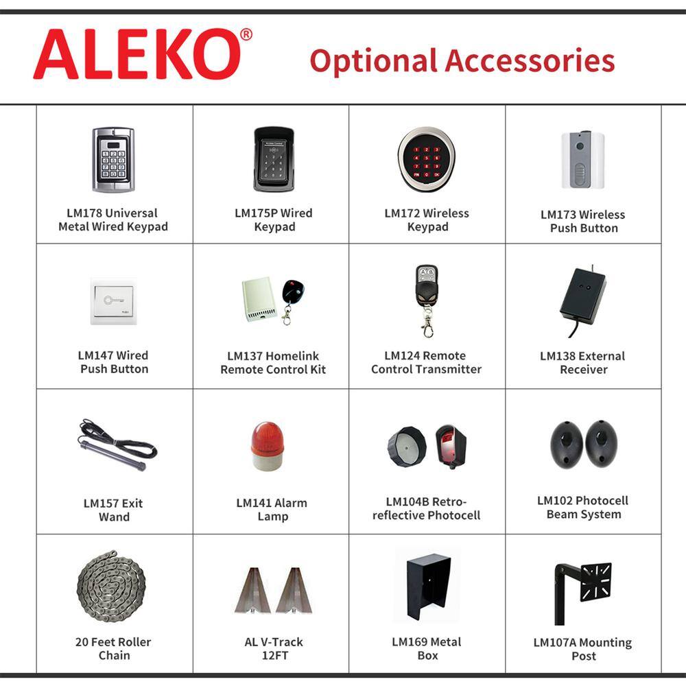 ALEKO AC2700 Heavy-Duty Sliding Gate Opener Kit with Remote Control