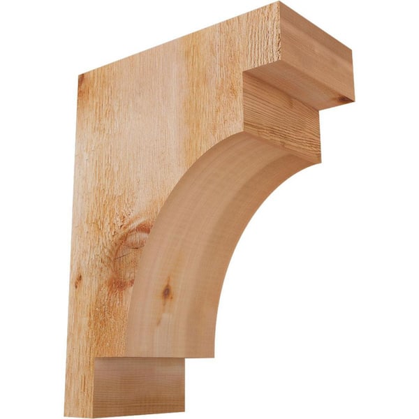 Ekena Millwork 6 in. x 12 in. x 16 in. Western Red Cedar Mediterranean Rough Sawn Corbel