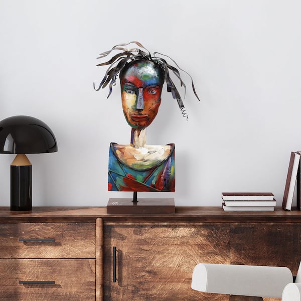 "Homme3" Mixed Media Inregular Iron Hand-Pinted Colorful Art Sculpture