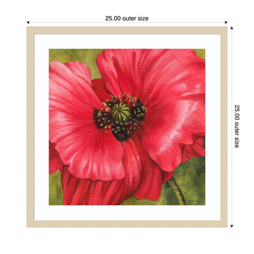 Vivid Poppy II Red and Green Framed Graphic Art Print