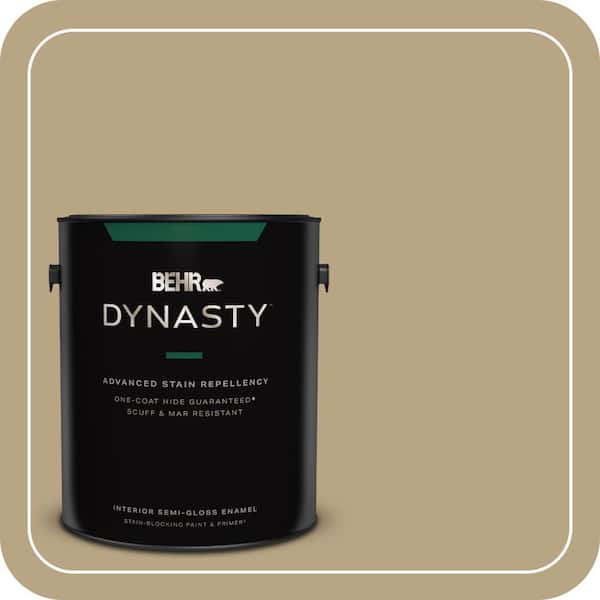 BEHR DYNASTY 1 gal. #HDC-CT-07 Country Cork One-Coat Hide Semi-Gloss Enamel Interior Stain-Blocking Paint & Primer