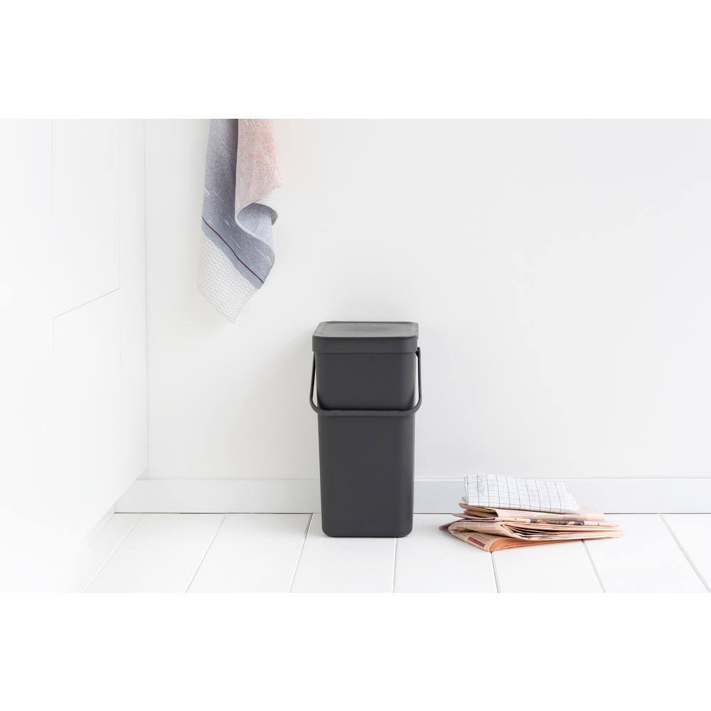 Gray Polypropylene 4.2 Gallon Recycling Bin for Kids