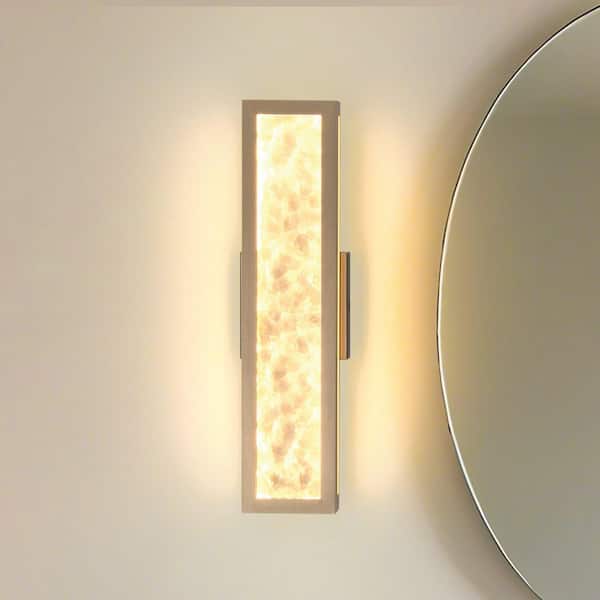Courtney 18-inch Champagne Gold 5CCT LED Vanity Light with Clear Water Glass