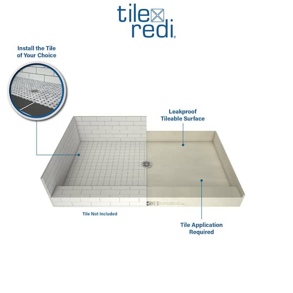 Tile Redi Base 30 In X 60, What Type Of Shower Pan For Tile
