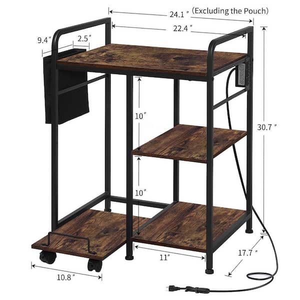 Home Printer Stand With Charging Station, 24x18 Lebanon - View #4
