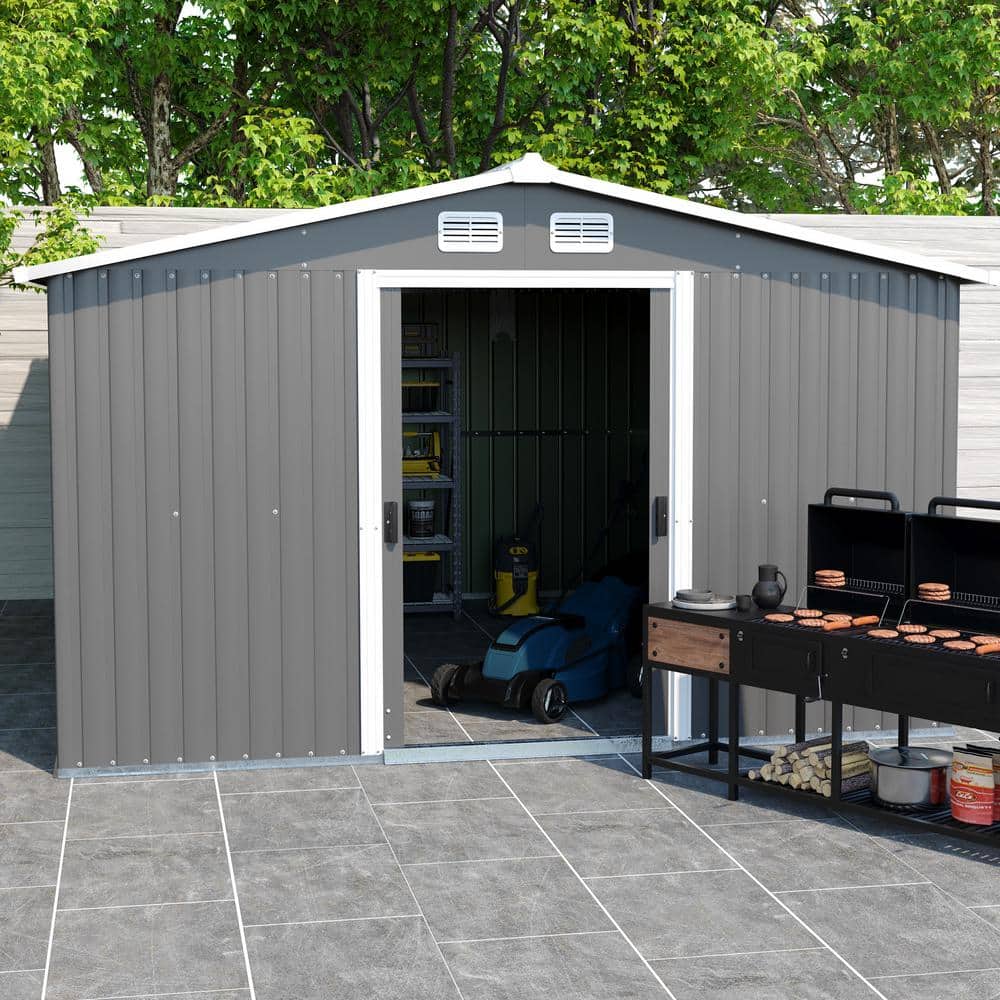 10 ft. x 12 ft Outdoor Metal Storage Shed Coverage Area 126 sq. ft. Lockabl