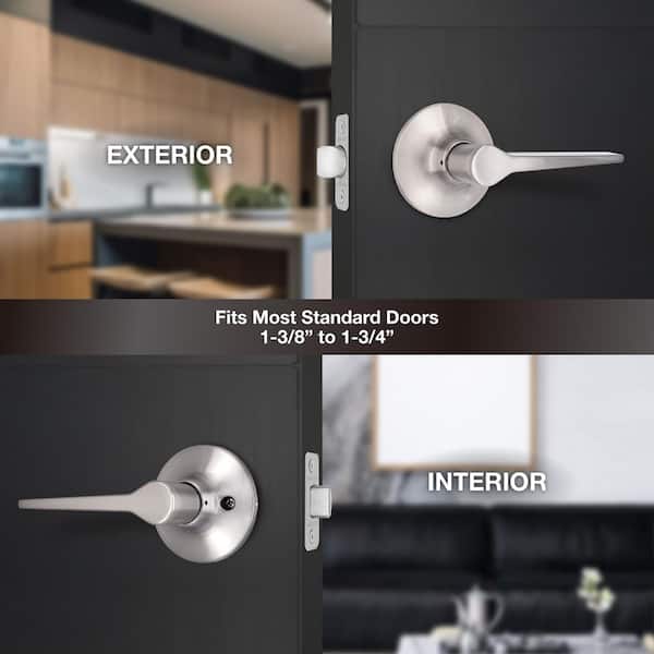 Defiant Freedom Satin Nickel Hall/Closet Door Handle (4-Pack