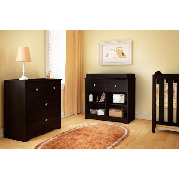 South Shore Little Teddy 1-Drawer Espresso Changing Table