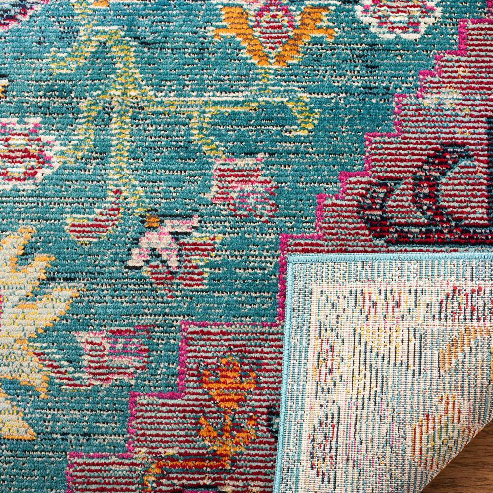 Teal & Rose Floral Reversible Hand-Knotted 4'x6' Area Rug