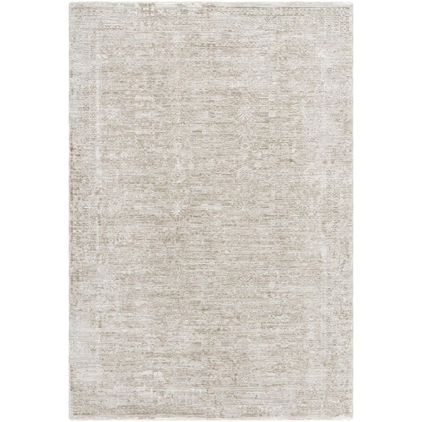 Beth Dusty Sage Traditional Distressed 5 ft. 3 in. x 5 ft. 3 in. Area Rug