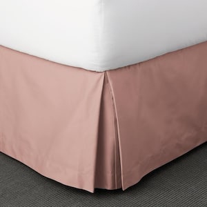Classic Solid Sateen 14 in. Rose Quartz Full Bed Skirt