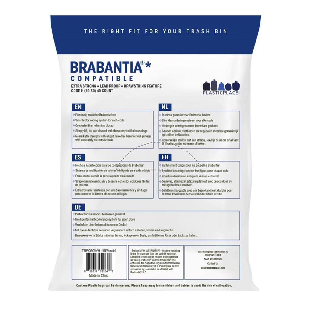 White 16 Gallon Drawstring Trash Bags, 40 Count