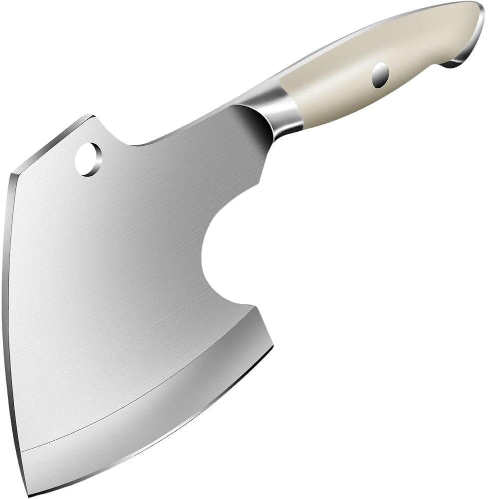 4.7 in. Carbon Stainless Steel Bone Cutting Knife Cleaver, Hand Forged Meat Bone Butcher in Silver price history on PriceWatchPro