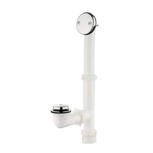 Easy Touch 1-1/2 in. White Poly Pipe Bath Waste and Overflow Drain in Chrome