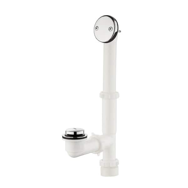 Everbilt Easy Touch 1-1/2 in. White Poly Pipe Bath Waste and Overflow Drain in Chrome
