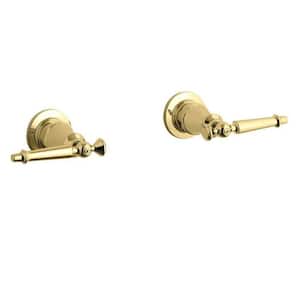 Antique Wall-Mount 2-Handle Valve Trim Kit in Vibrant Polished Brass (Valve Included)